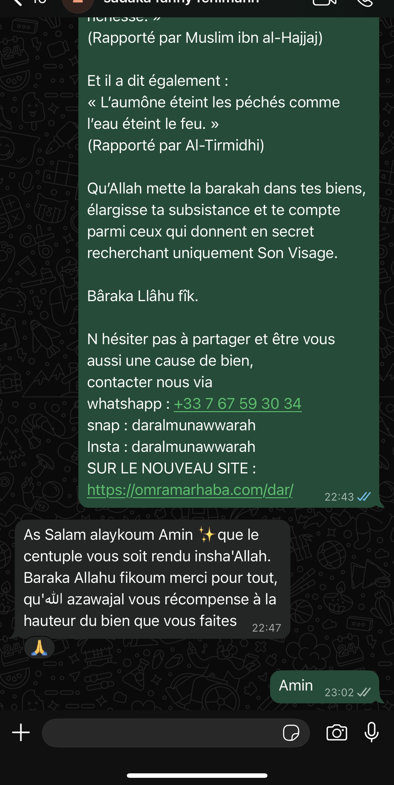 Retour des donateurs 2